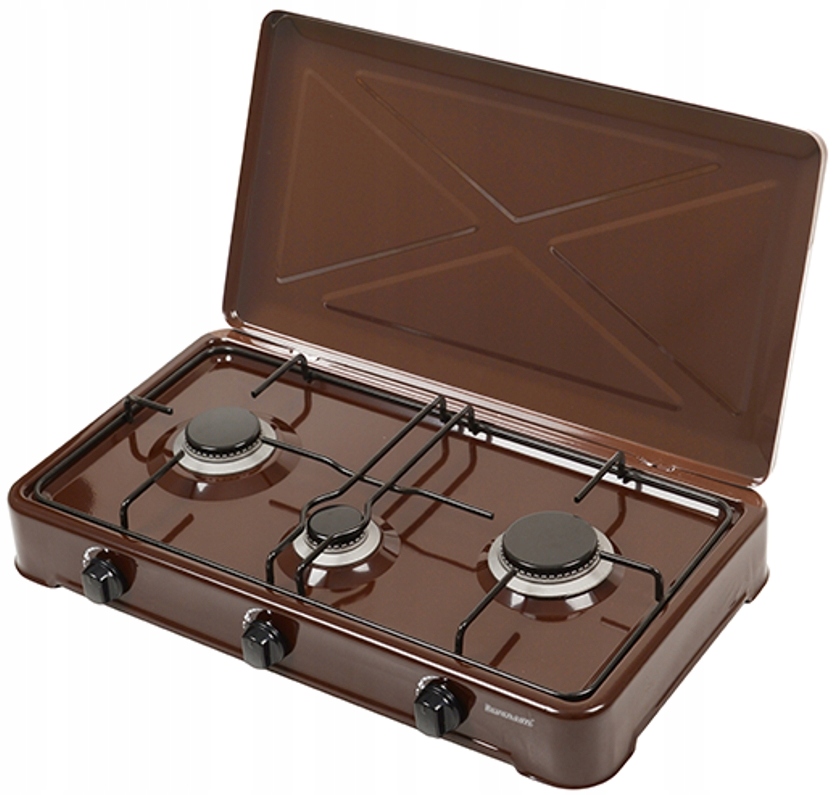 Kuchenka przenośna turystyczna nastawna Ravanson K 03 Br brązowa 3 palniki