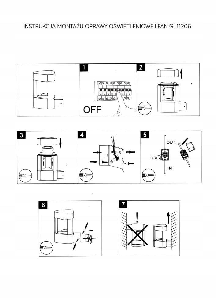 Kinkiet zewnętrzny elewacyjny ogrodowy FAN Kolor czarny