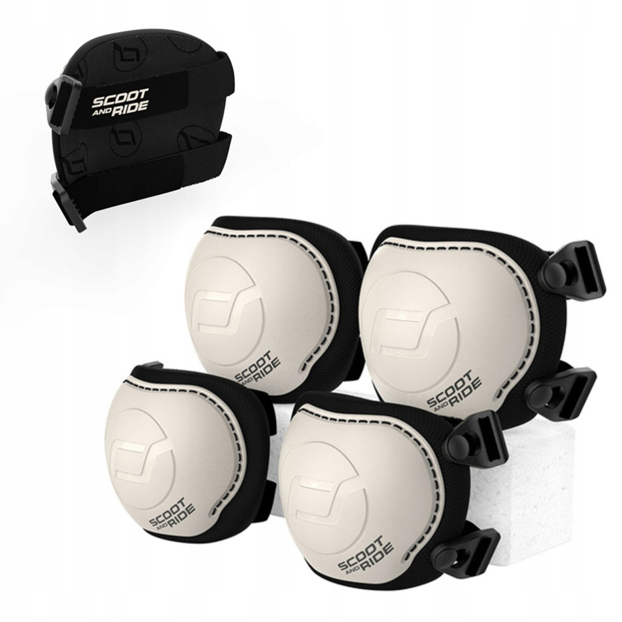 Scoot and Ride Ochraniacze dla Dzieci na Kolana na Łokcie rozm. Xxs Ash