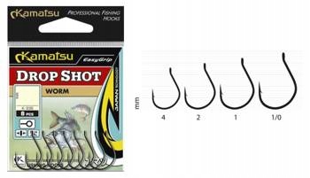 8x Haki Spinningowe, Haczyki Drop Shot Do Larw Rozmiar 1 Kamatsu