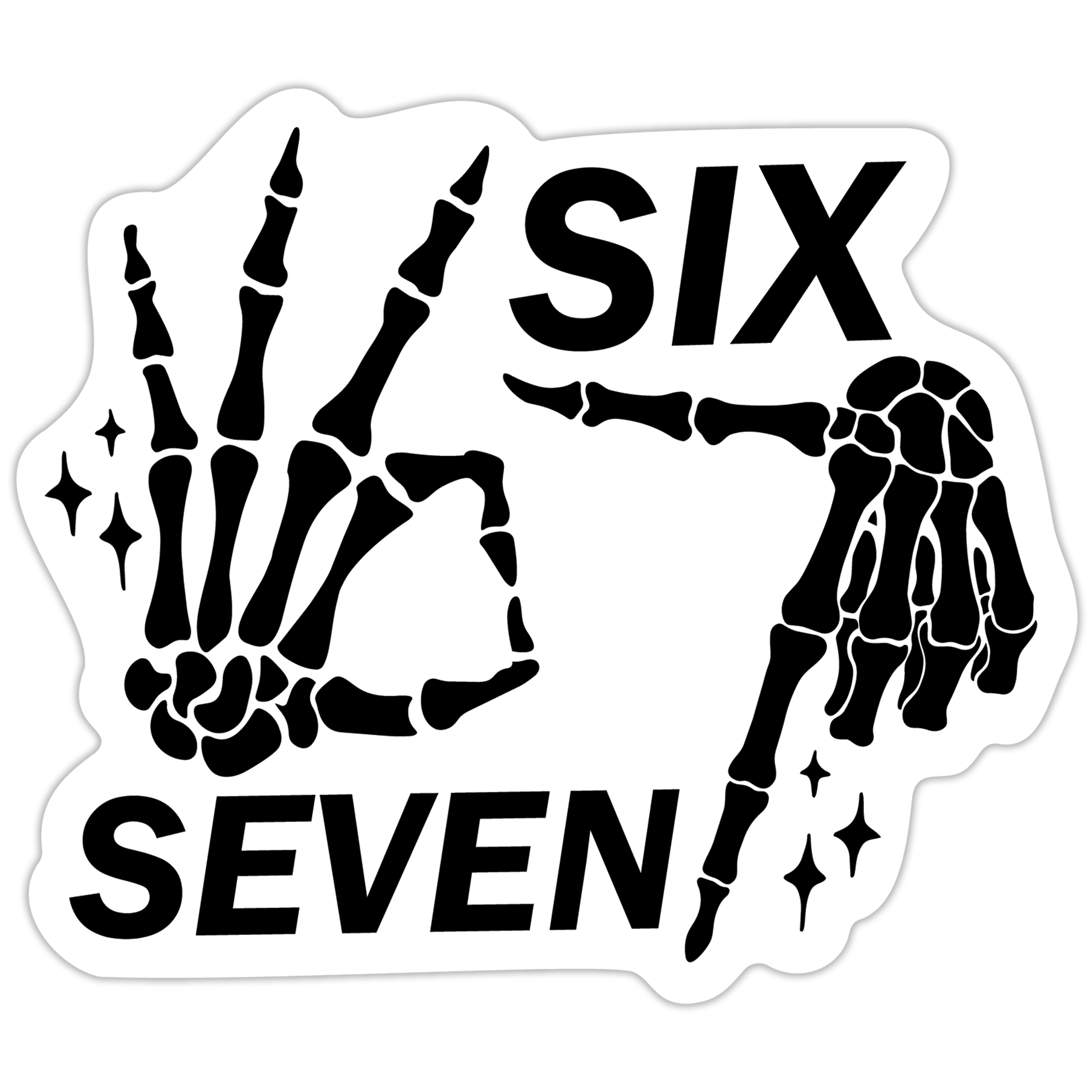 Naklejka six seven 67 brainrot viral wodoodporna na auto laptop wlepka mem