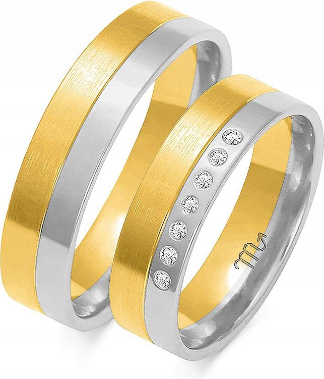 Zlatý bílý snubní prsten s gravírováním 14k 585 vel. 20 21 22 dámská pánská kolekce