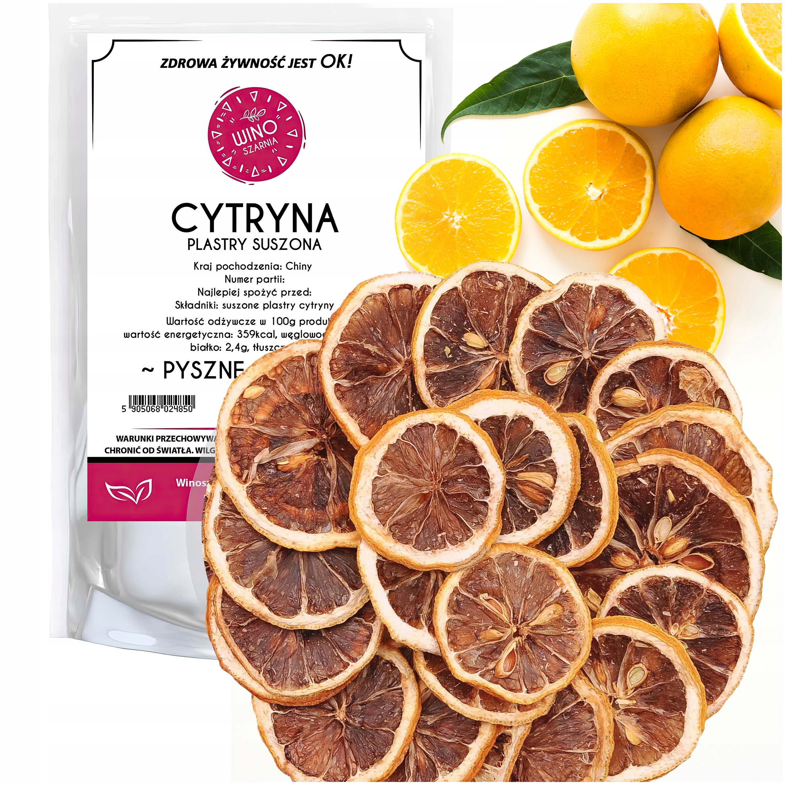 Levně Citron Plátky Sušené jedlé ovoce na čaj Dekorace pokrmů Suché 500 g