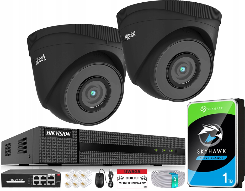 Sada Ip monitorování pro rozšíření 2 kamer 5Mpx Záznamník 8 kanálů 1TB