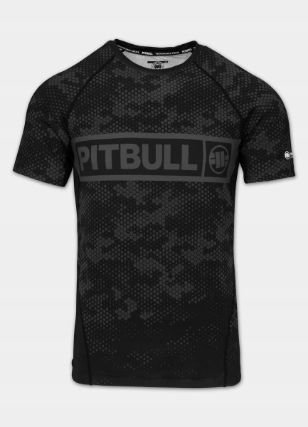 Koszulka męska rashguard Pitbull Hex Camo Hilltop czarna L