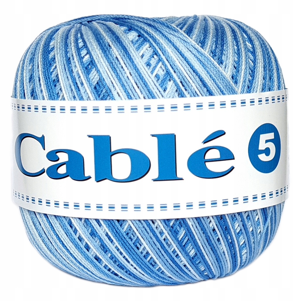 Kordonek Cable 5 Ombre multikolor 9207 niebieski