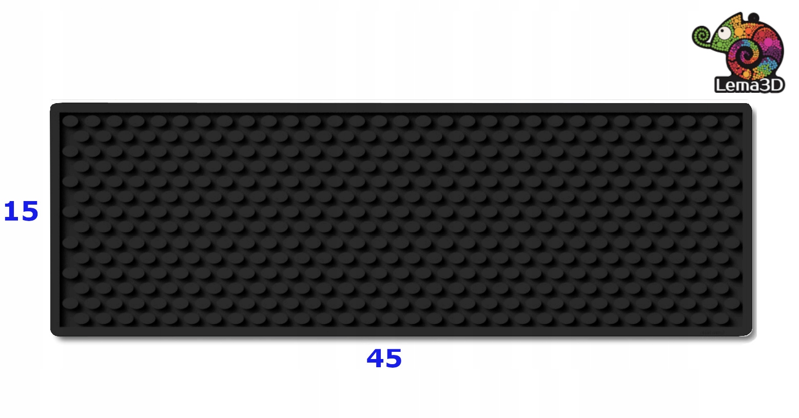 

mata podkładka Barowa prostokąt S 45x15cm czarny