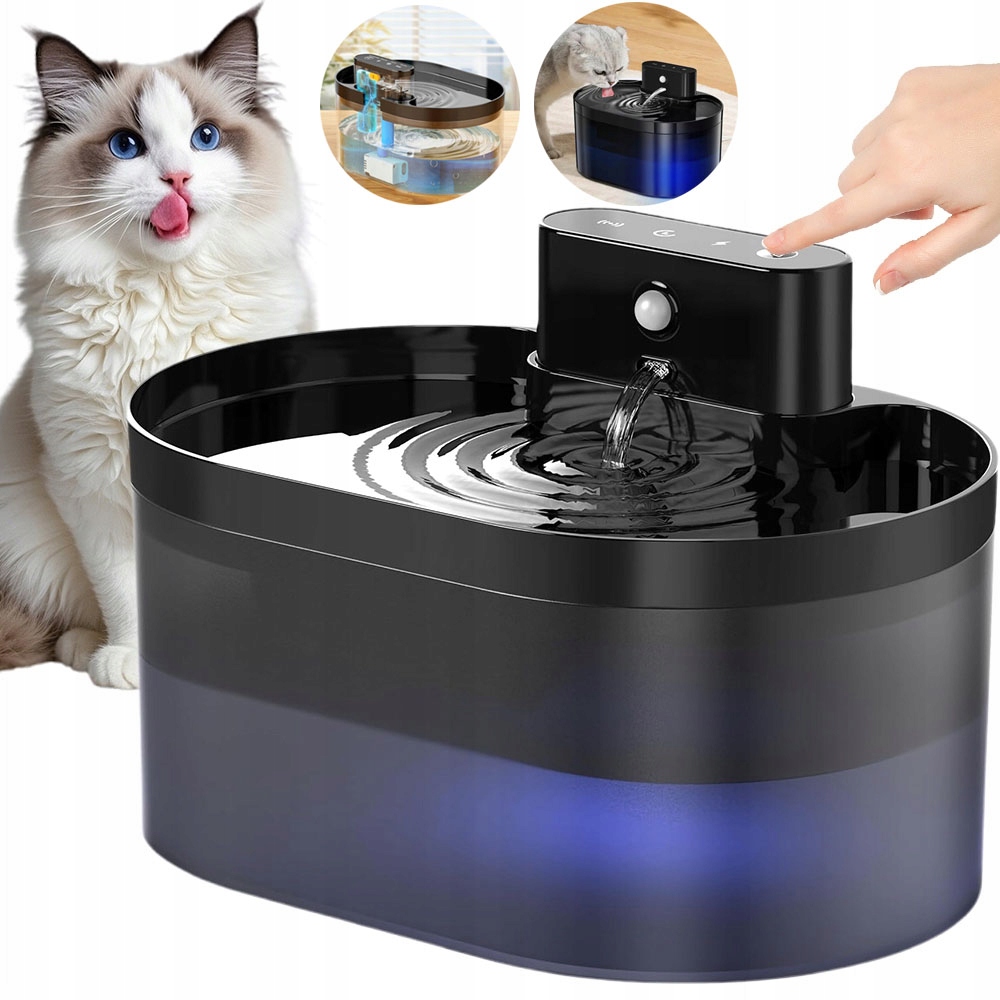 Bezprzewodowa Fontanna 2600MAH Usb Dla Zwierząt Z Czujnikiem Ruchu