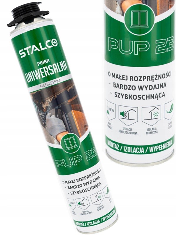 Montážní Pistolová Pěna Stalco Nízkoexpanzní 750 ML 12 Kusů