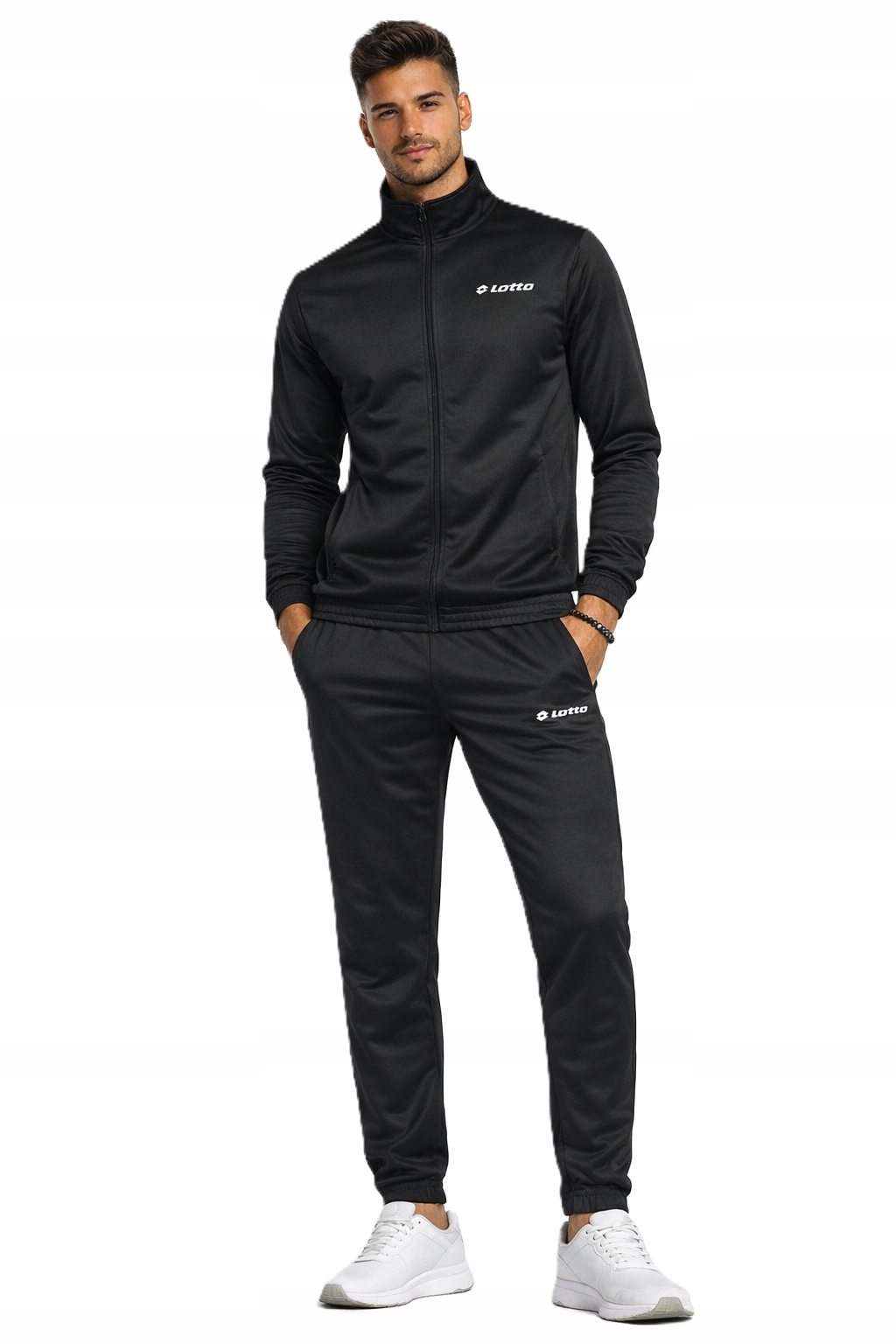 Lotto Pánská Tepláková Souprava černá sportovní teplákovka set rozepínací mikina