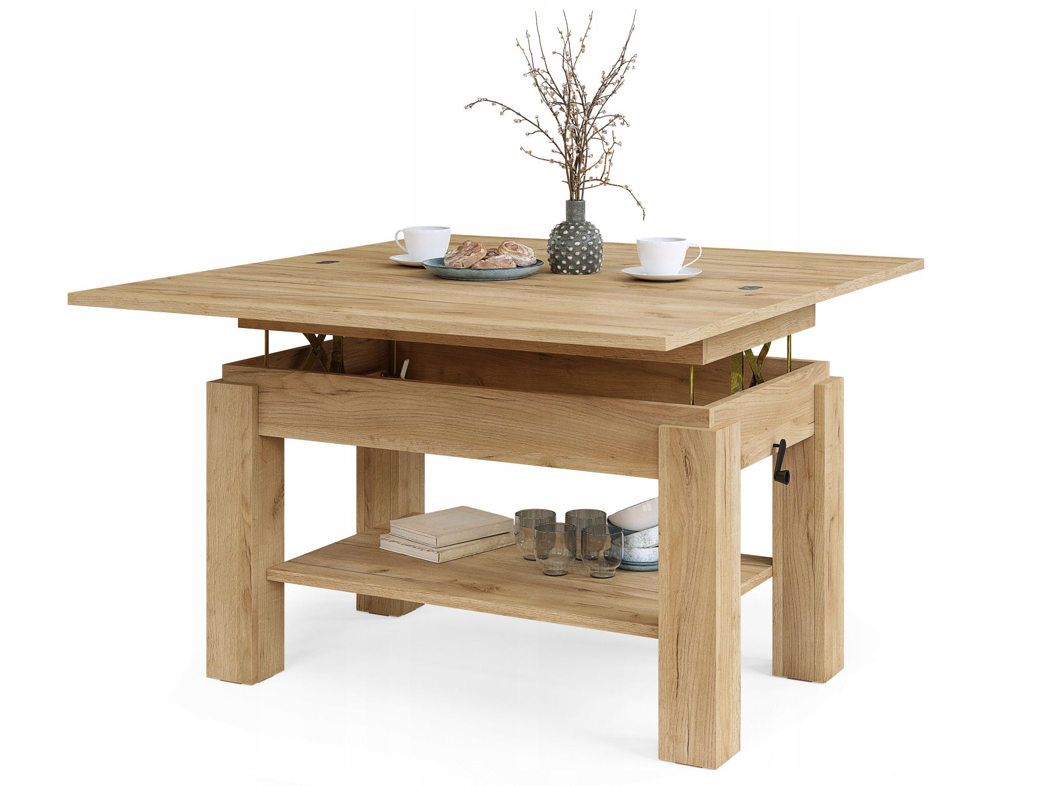 BRAWO Dąb Craft Złoty | ŁAWA STOLIK ROZKŁADANY PODNOSZONY STÓŁ ŁAWOSTÓŁ