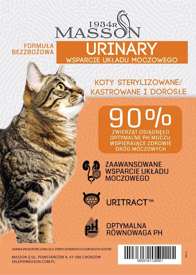 Masson Cat Vet Urinary Hydrolizowany kurczak z łososiem 1,5kg układ moczowy