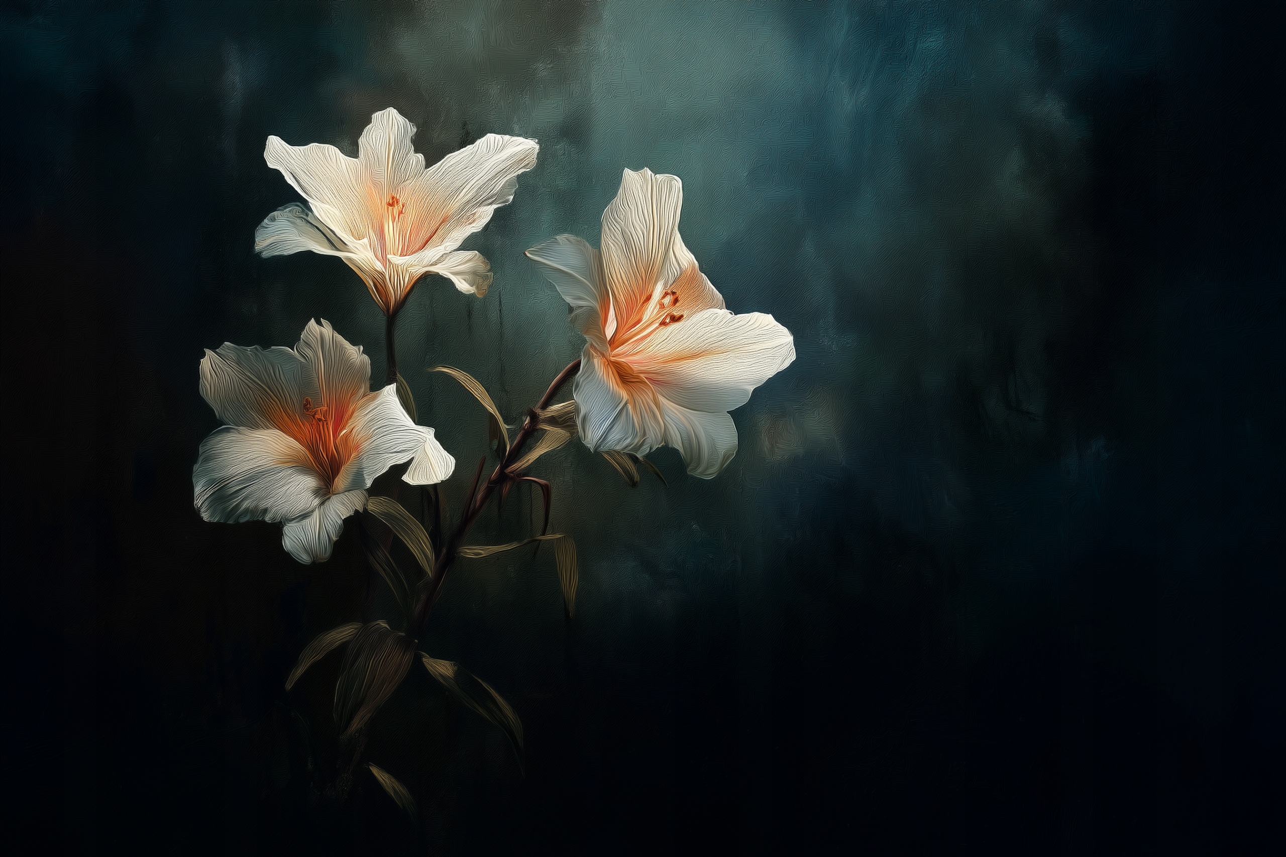 Fototapeta Flizelina Příroda Květiny Bílé Lilie Chiaroscuro 416x290 130g