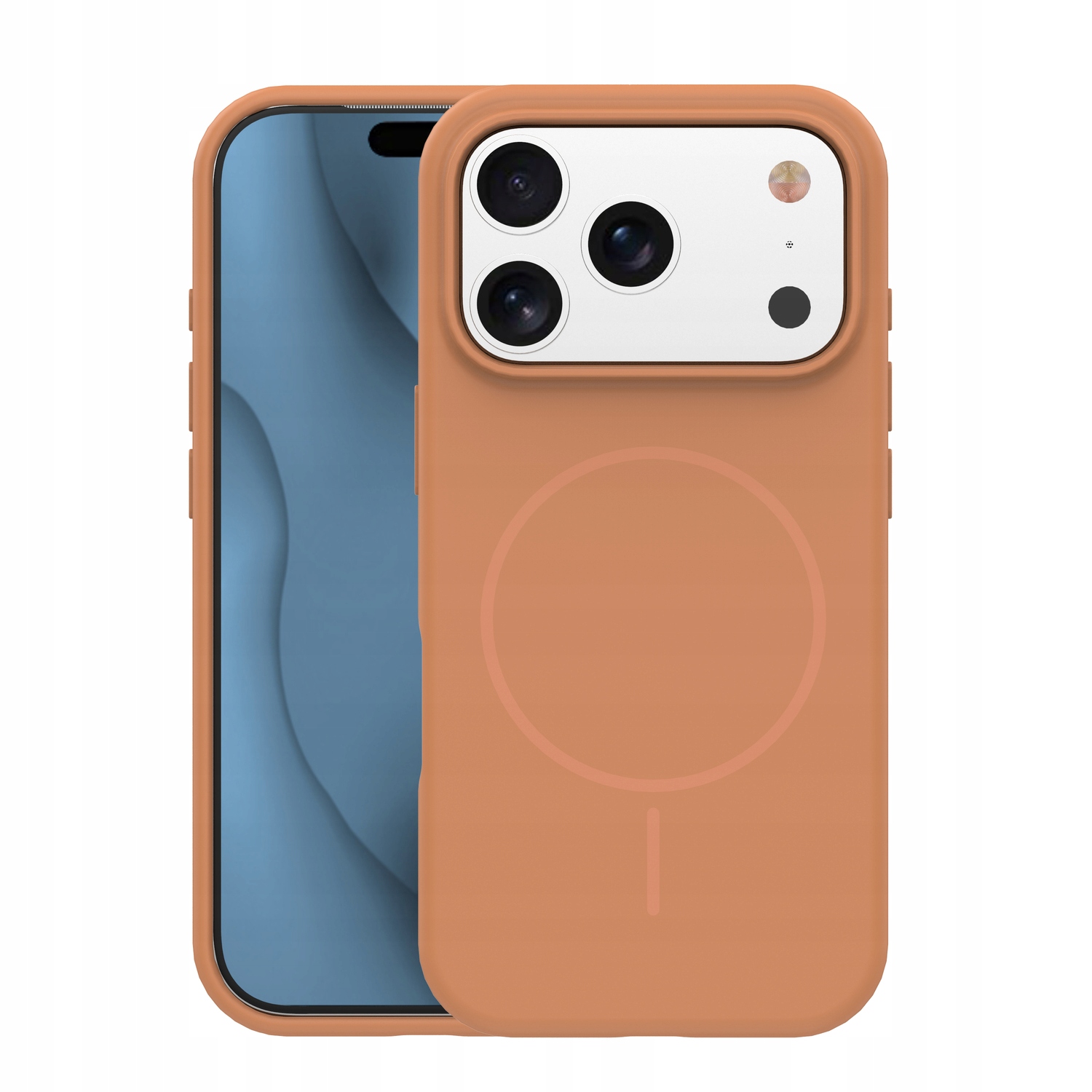 Nakładka Silicone Thin Mag do iPhone 13 6,1" karmel Tfo