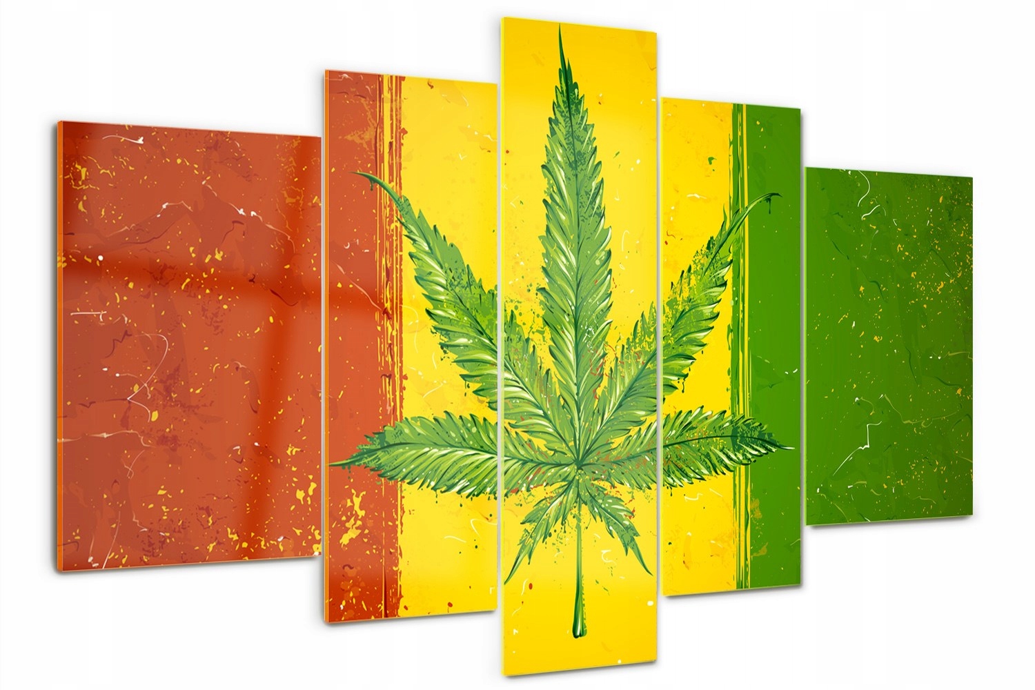 

Obraz szklany duży tryptyk Rasta flaga