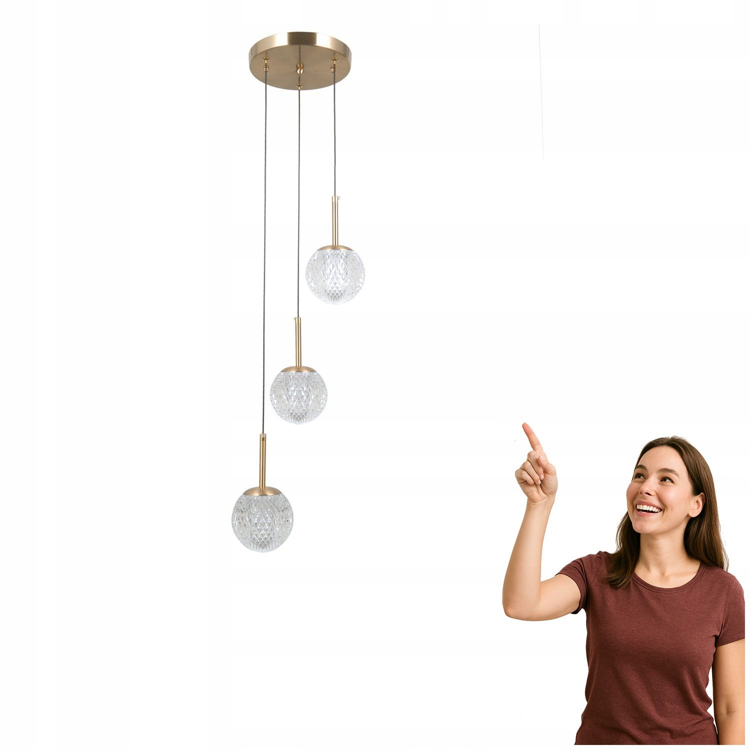 Závesná lampa Padri PND-40827-3-HBR-CL Italux
