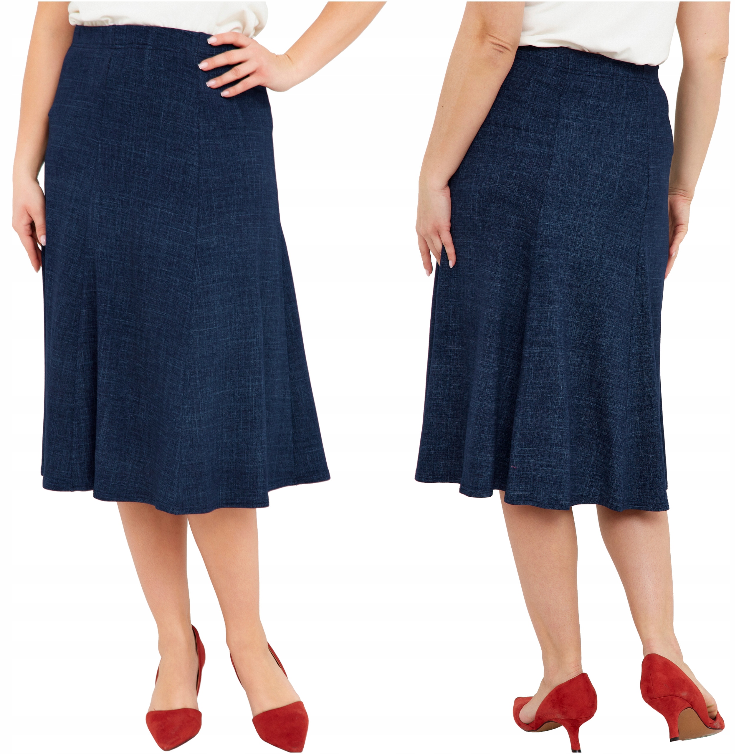 Sukně Dlouhá na gumičce Midi Velikosti Polský Výrobce