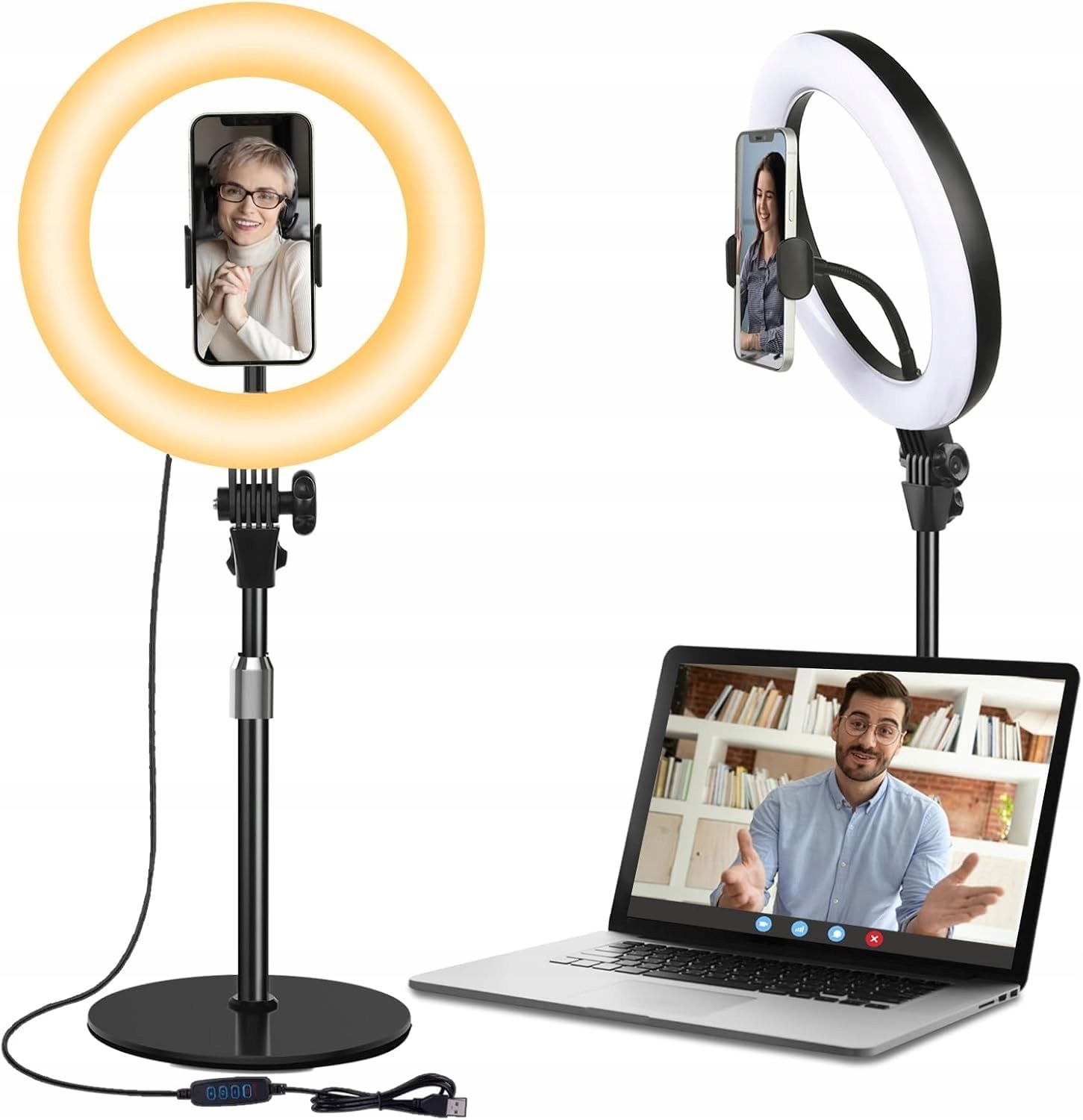 Yarrashop Lampa Pierścieniowa LED 10.5" Stojak Makijaż YouTube TikTok — miniatura 8