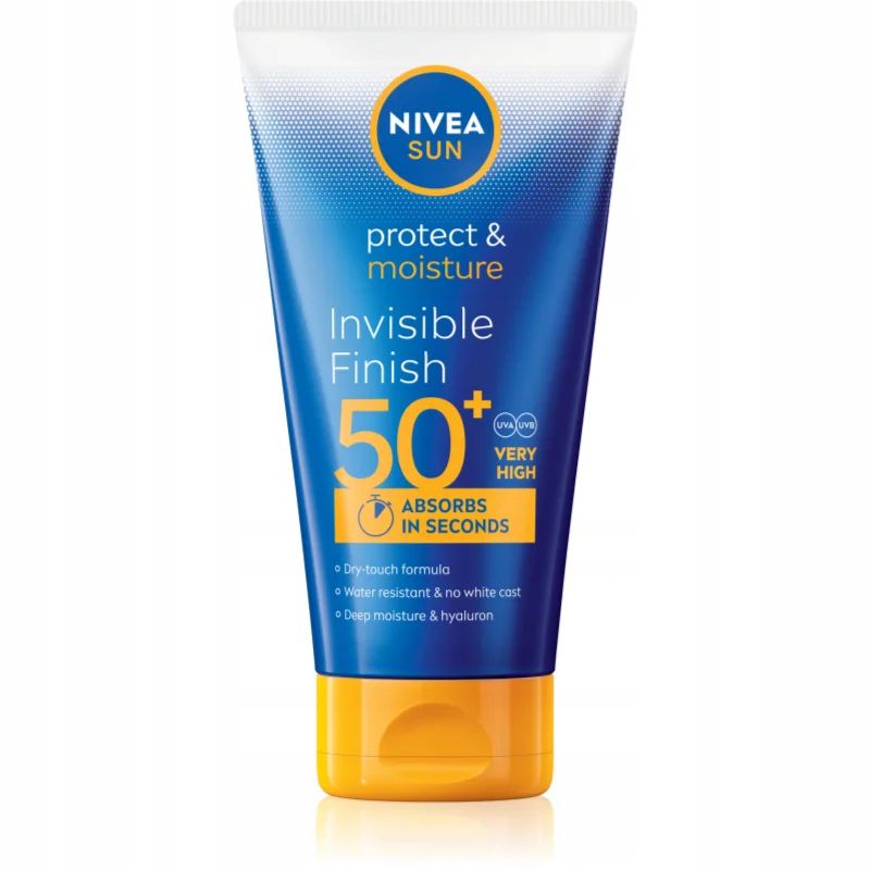 Levně Nivea Invisible Finish Spf 50+ Opalovací mléko (ochrana a hydratace) 150 ml