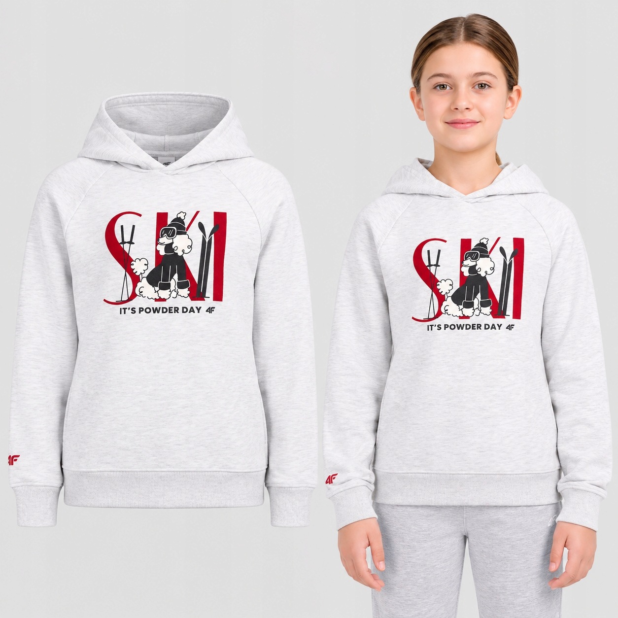 Bluza Dziewczęca 4F Sportowa Nierozpinana Z Kapturem 140 F2707 AW26