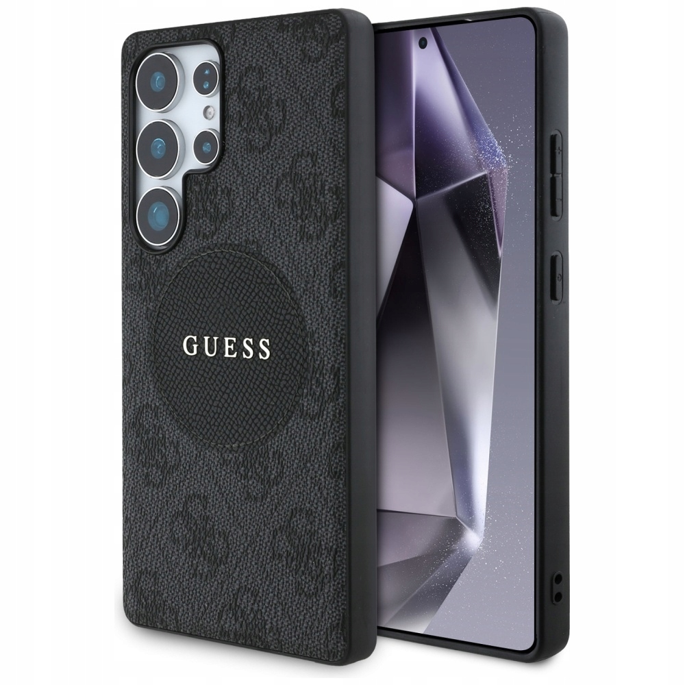 Originální pouzdro Guess MagSafe Galaxy S25 Ultra, černý obal zadní kryt pouzdra