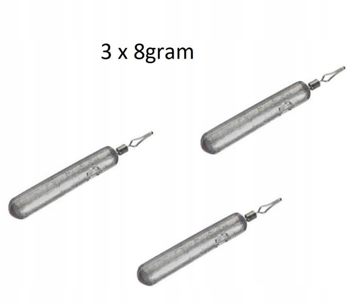 CIĘŻAREK PAŁECZKA DROP SHOT 8 GRAM OP.3SZT KONGER