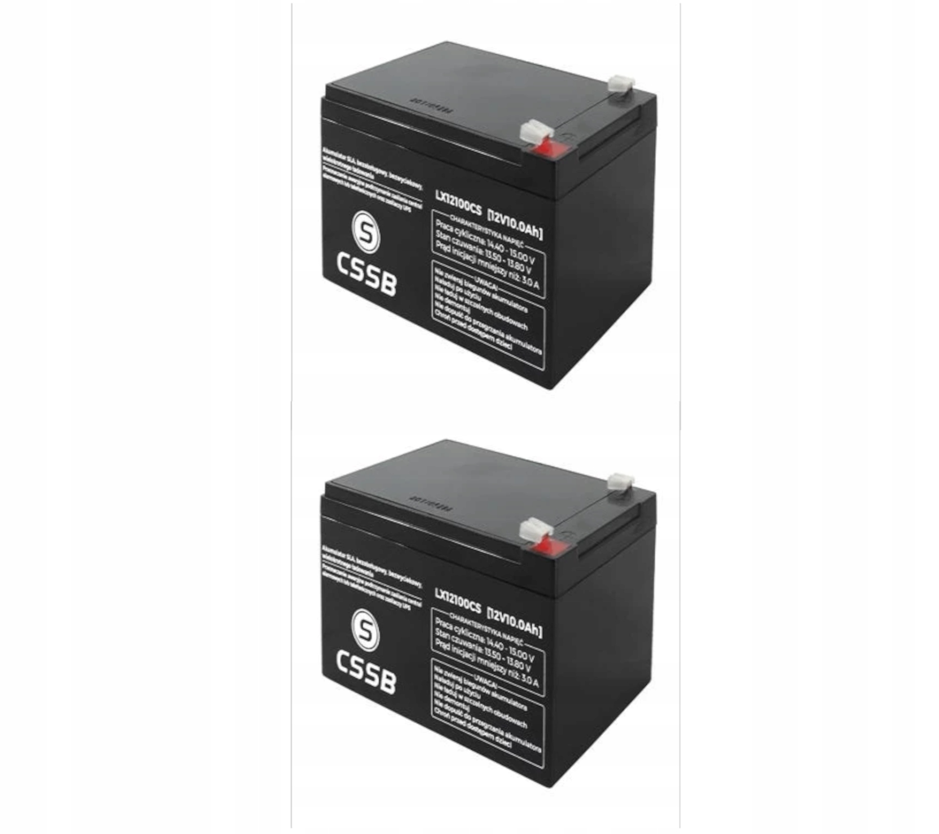 2x Akumulátor Agm 12V 10Ah Cssb (rozměr 12Ah 14Ah 15Ah) Ups solární kolo