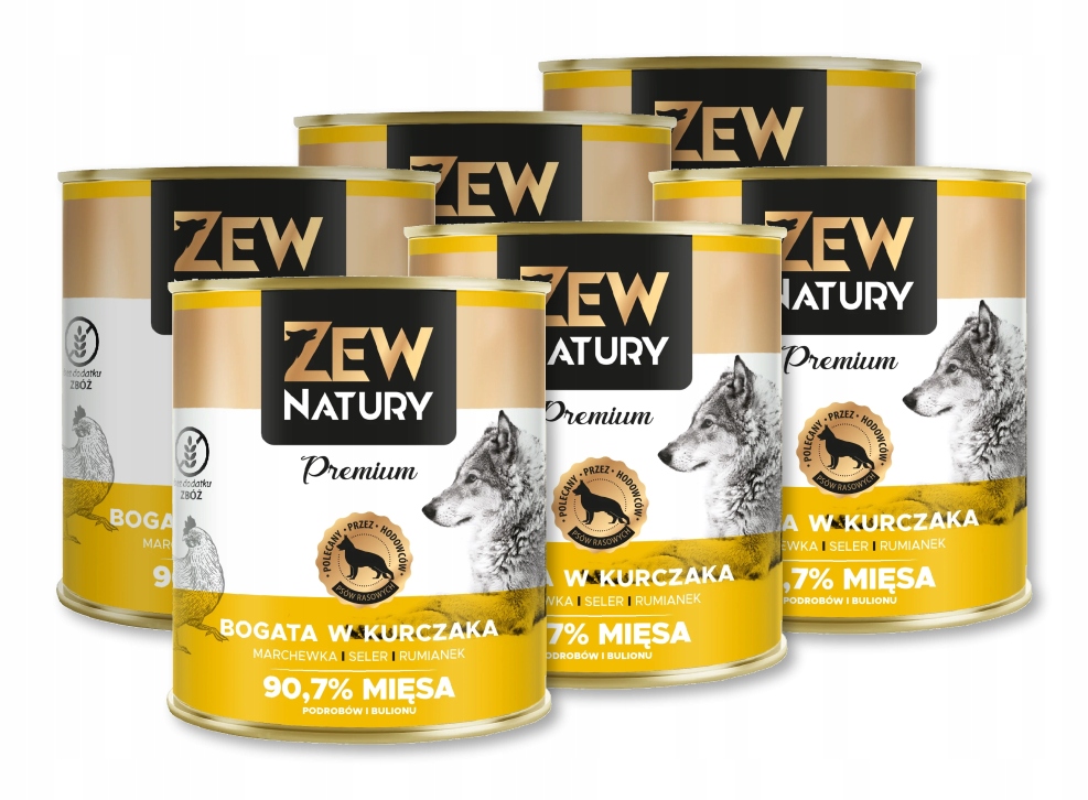 Levně Zew Natury Premium Bohaté na kuřecí maso krmivo pro dospělé psy 6x800 g