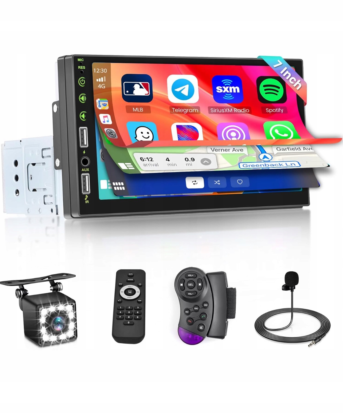 Radioodtwarzacz Samochodowy Hikity 1-DIN 7 Cali Z Bluetooth, Carplay