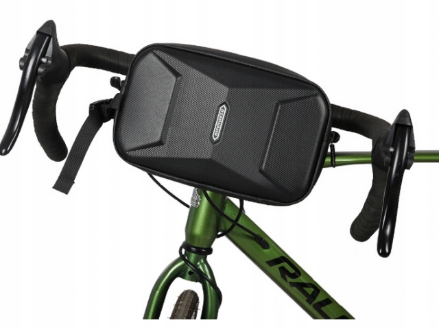 Sakwa Rowerowa Przednia 3L, Poliester, Na Ramę, Czarna Organizer Wytrzymała