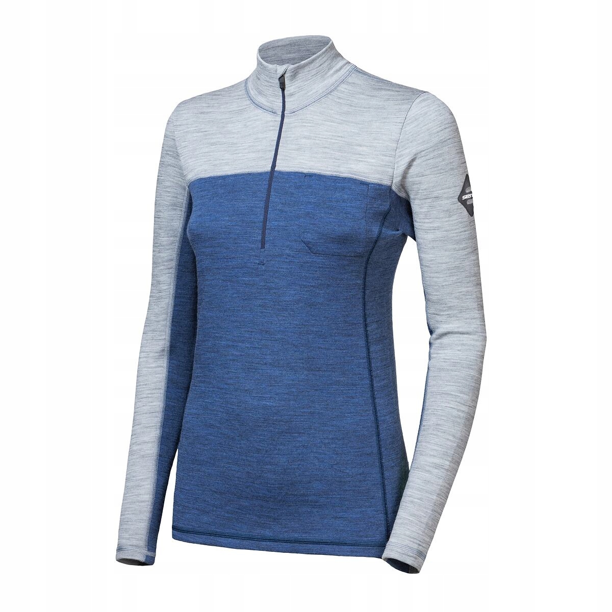 Sensor Merino Bold dámské triko dl.rukáv zip cool blue/cool gray velikost M