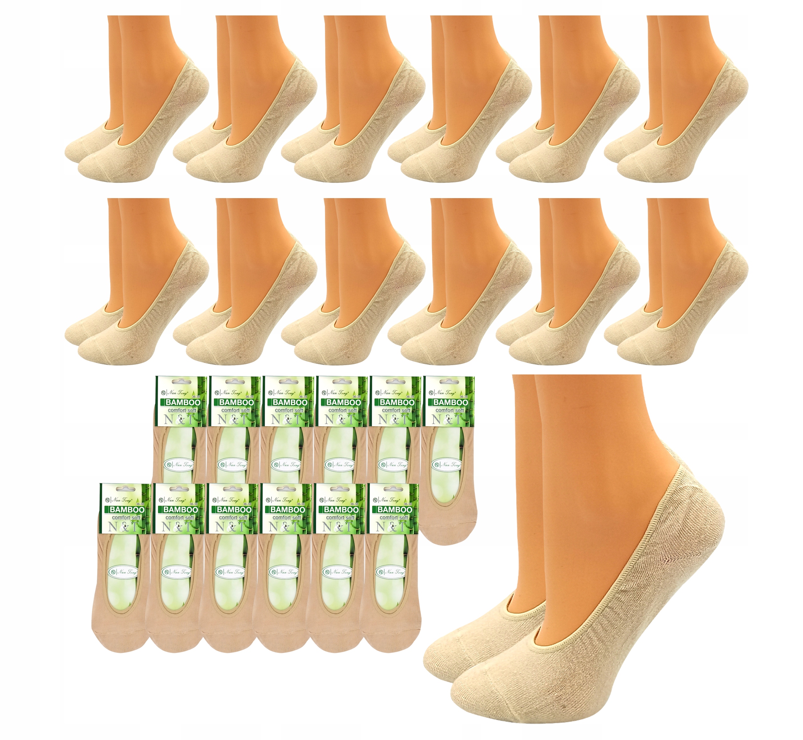 

12 Skarpetki Damskie Stopki Skarpety Silikon 39-41