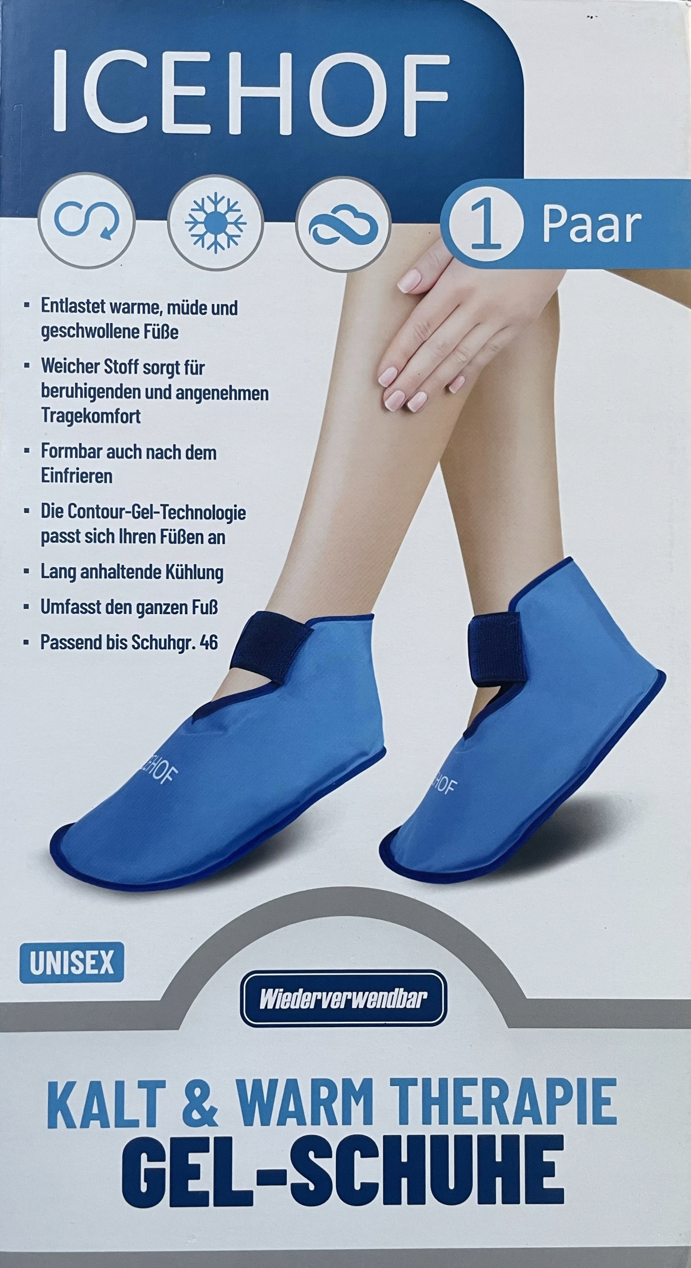 Icehof buty stopki chłodzące żelowe łagodzenie bólu terapii onkologicznej