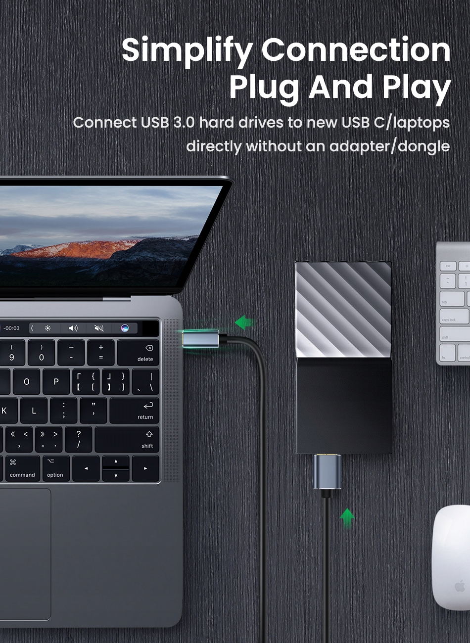 KABEL DO DYSKU zewnętrznego HDD USB C 3.0 MacBook Kod producenta KABEL USB C 3.0 MICRO B DO DYSKU ZEWNETRZNEGO