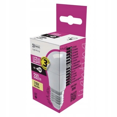 

Żarówka Led mini kulka 4W E27 ciepła 3 lata Emos