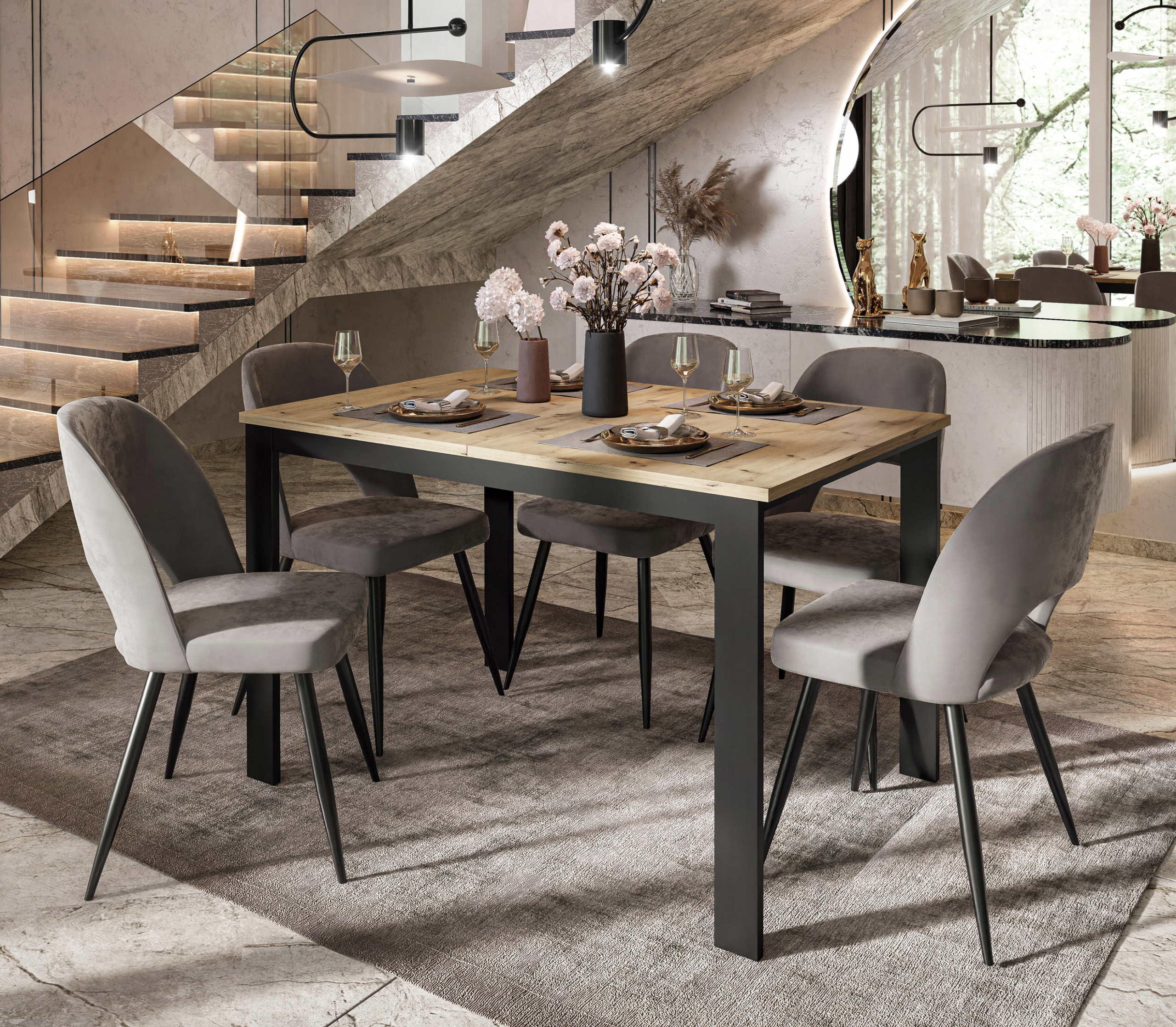 Stół rozkładany ART LOFT 125-320 cm dąb artisan Marka Lukmebel