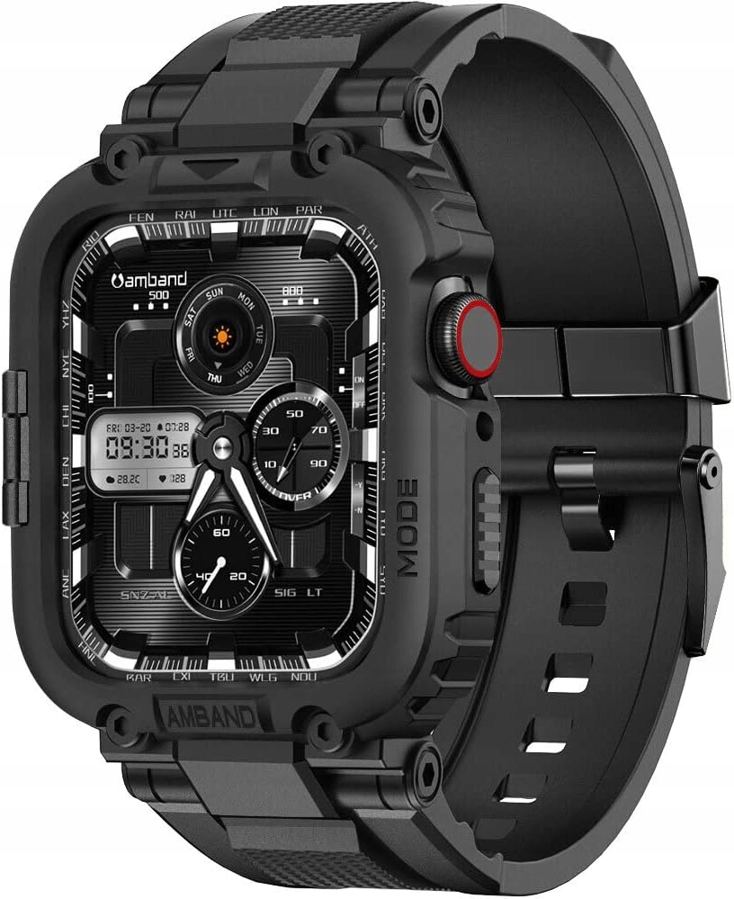 amBand M1 Etui 360 pasek do Apple Watch Se 3/2 11/10/9/8/7/6/5 42/44/45