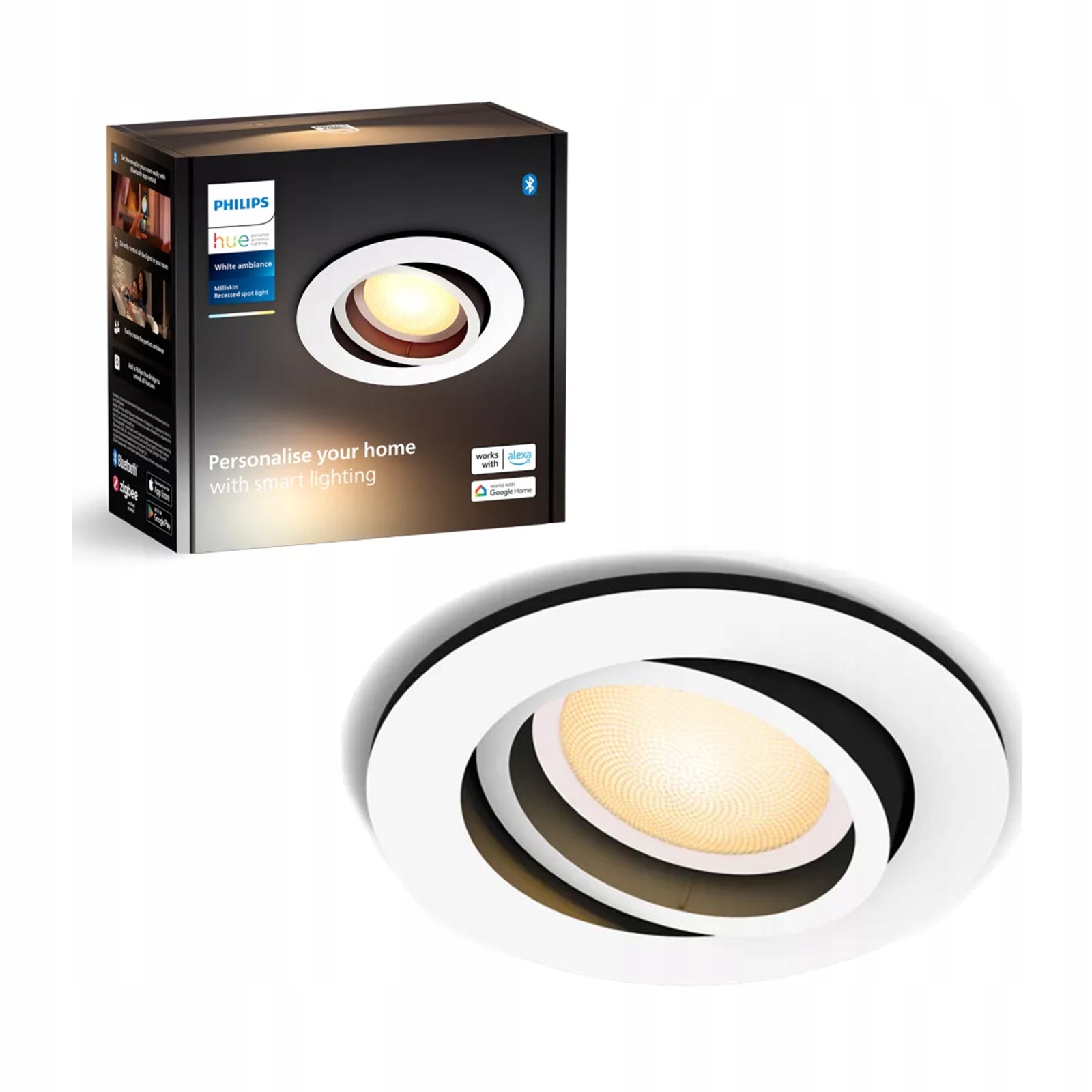 Philips Hue Zapuštěný reflektor Milliskin Recessed White Ambiance 1X4.2W