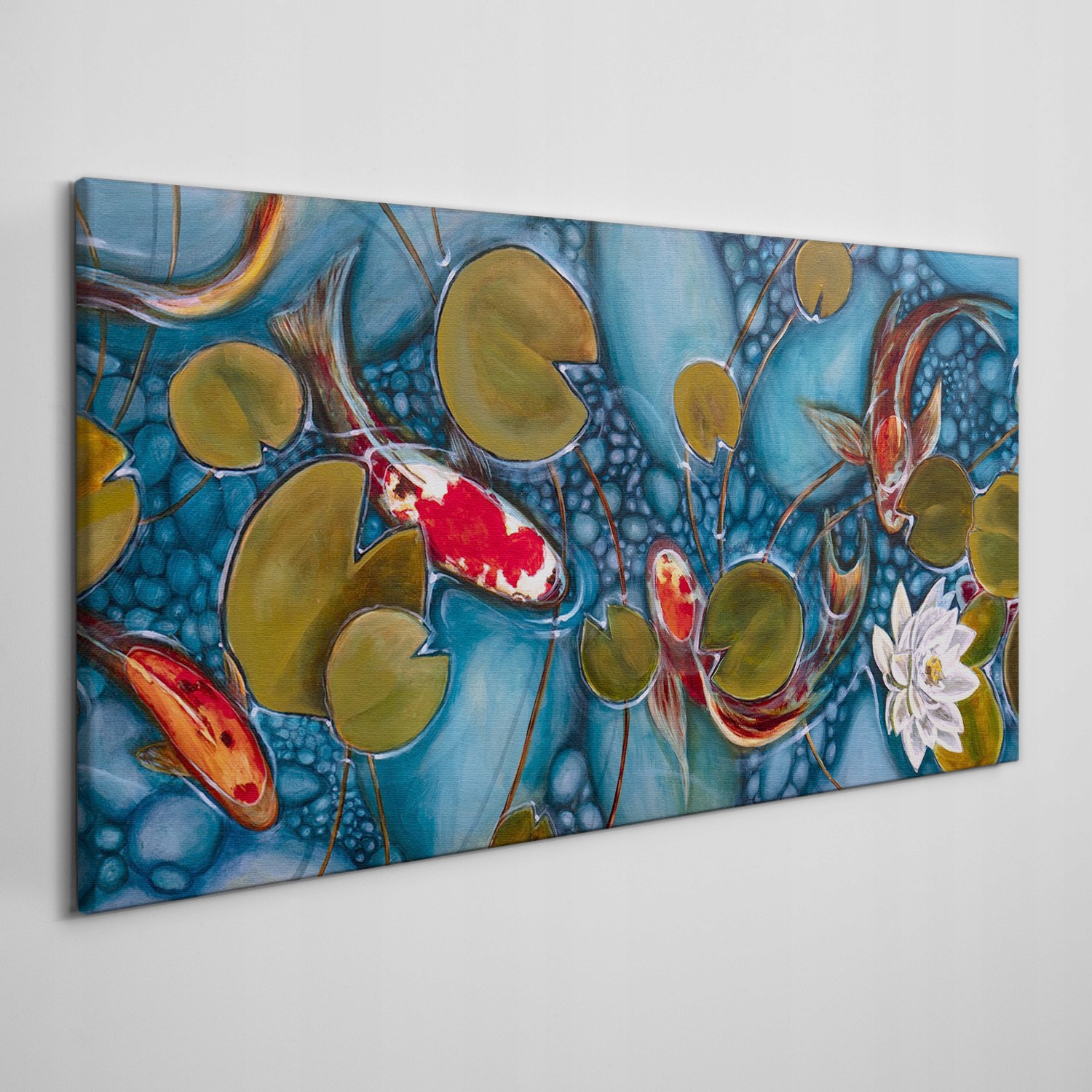 

Foto-obraz na ramie płótno Ryby koi staw 120x60 cm