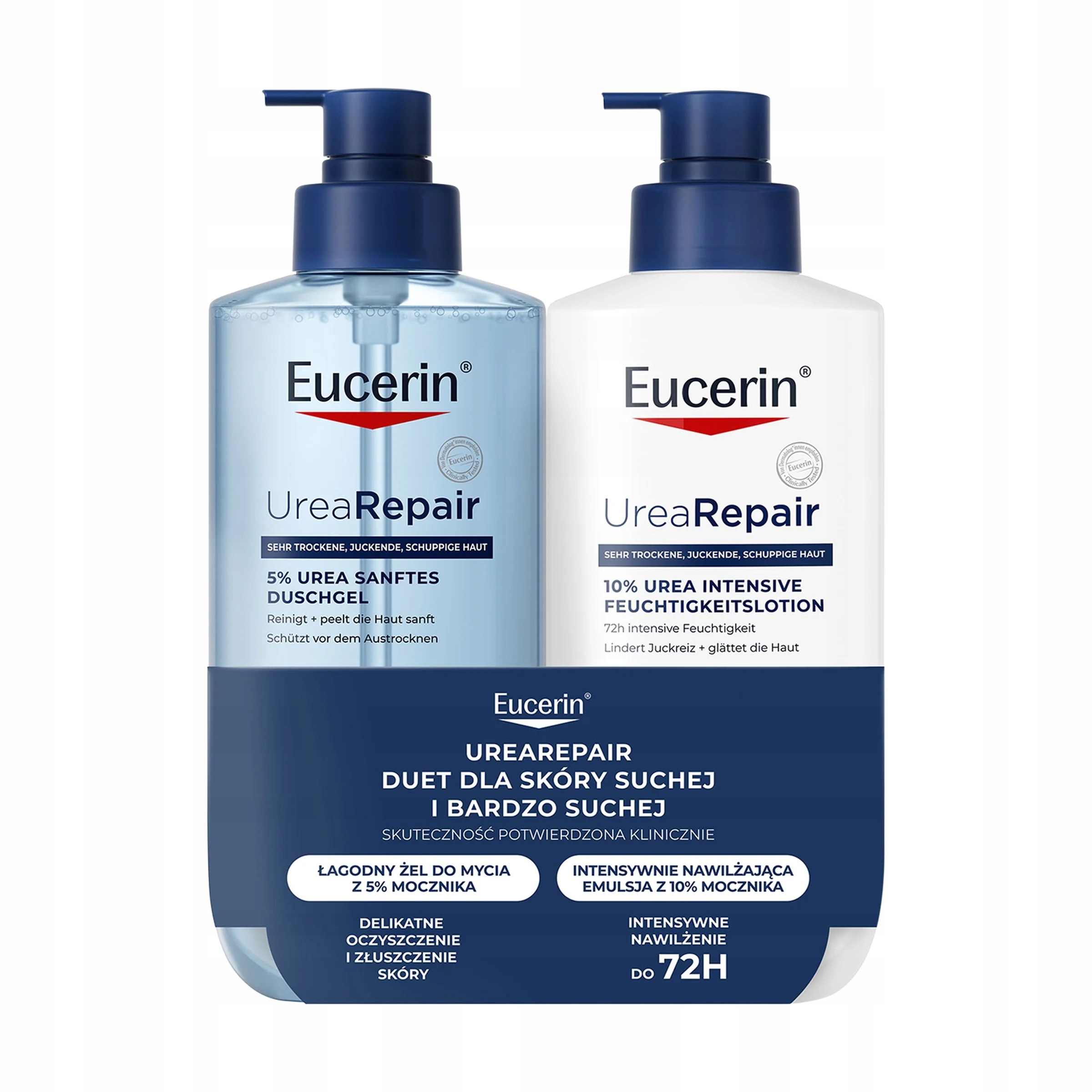 Eucerin UreaRepair Łagodny żel do mycia Emulsja 2 x 400 ml