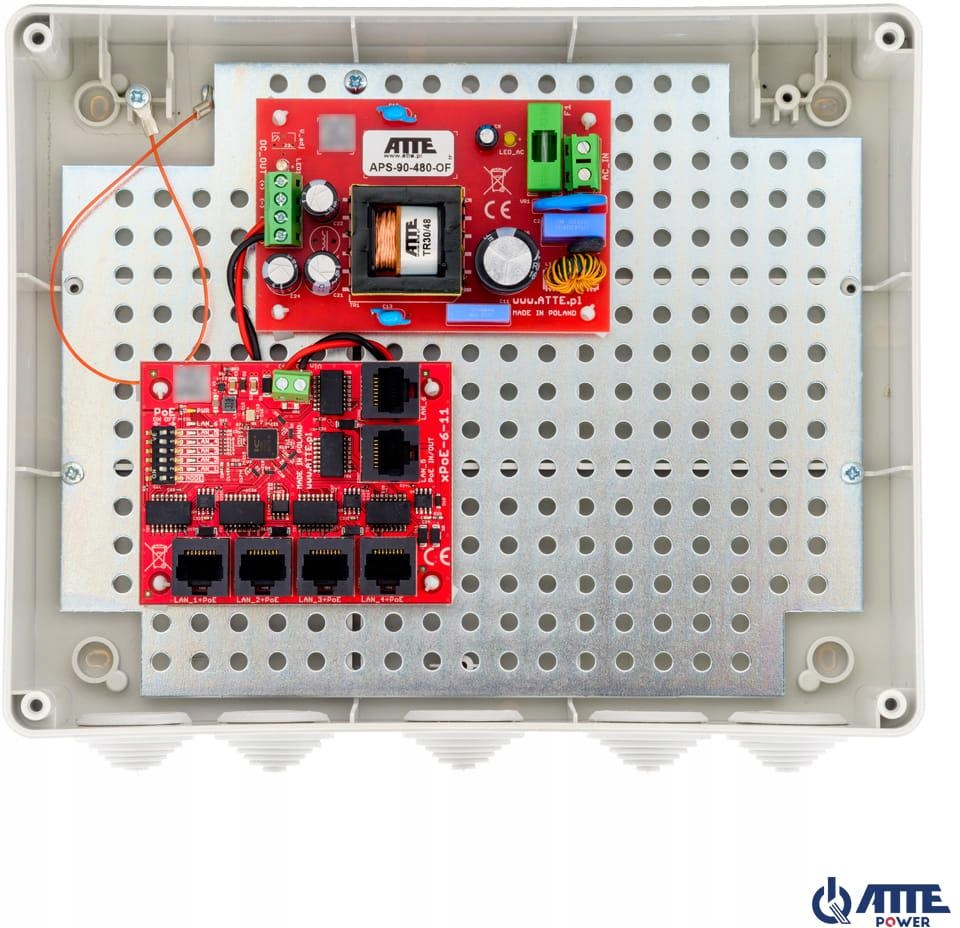 Zestaw do 5 kamer Ip switch PoE 5P+1UP Atte IP-5-11-L3