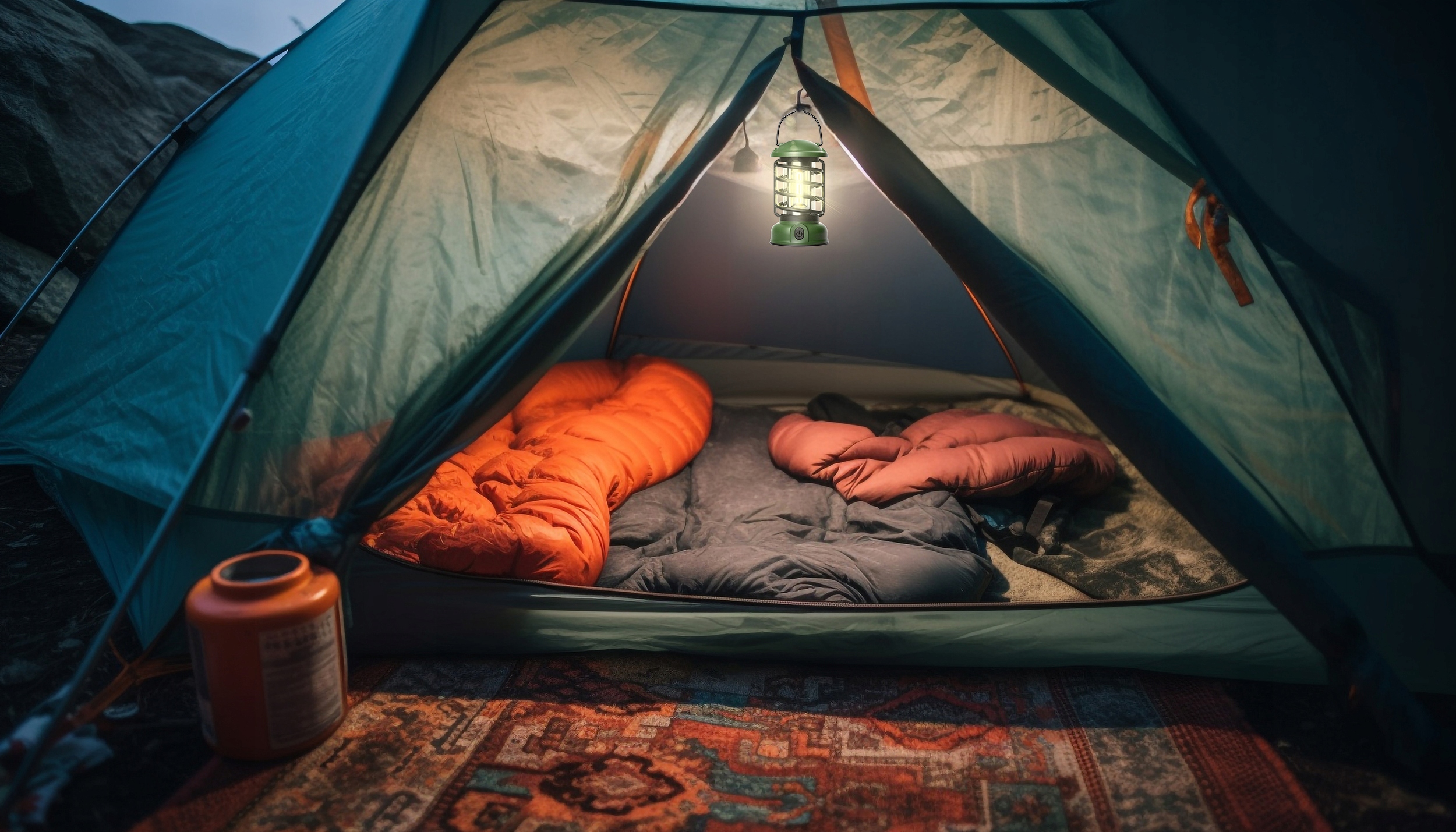 2x LAMPA KEMPINGOWA LAMPKA BIWAKOWA LATARKA LED Turystyczna HAK LED USB AKU Rodzaj akumulatorowa