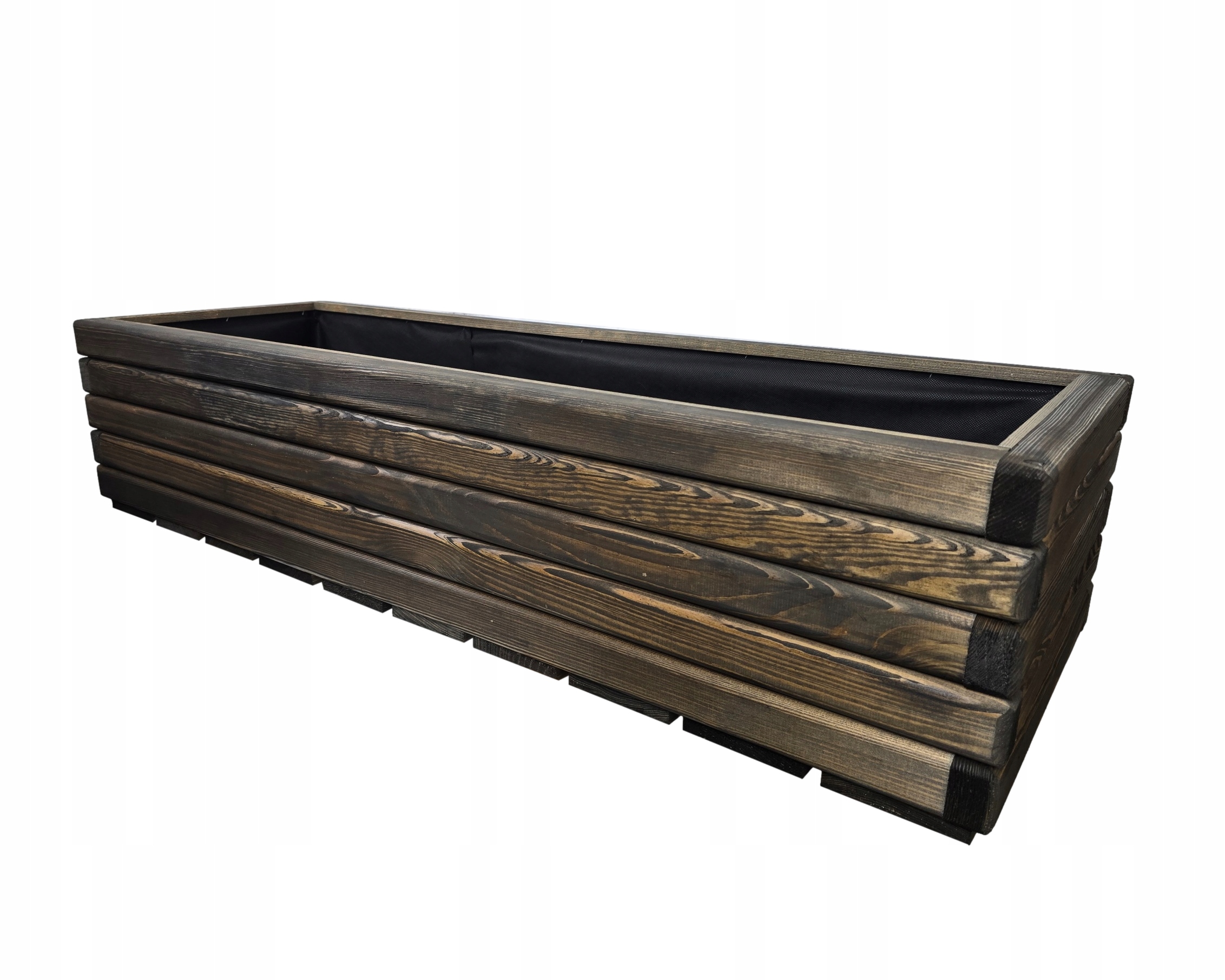 Záhradný kvetináč drevený veľký impregnovaný 118/40/30 cm Palisander