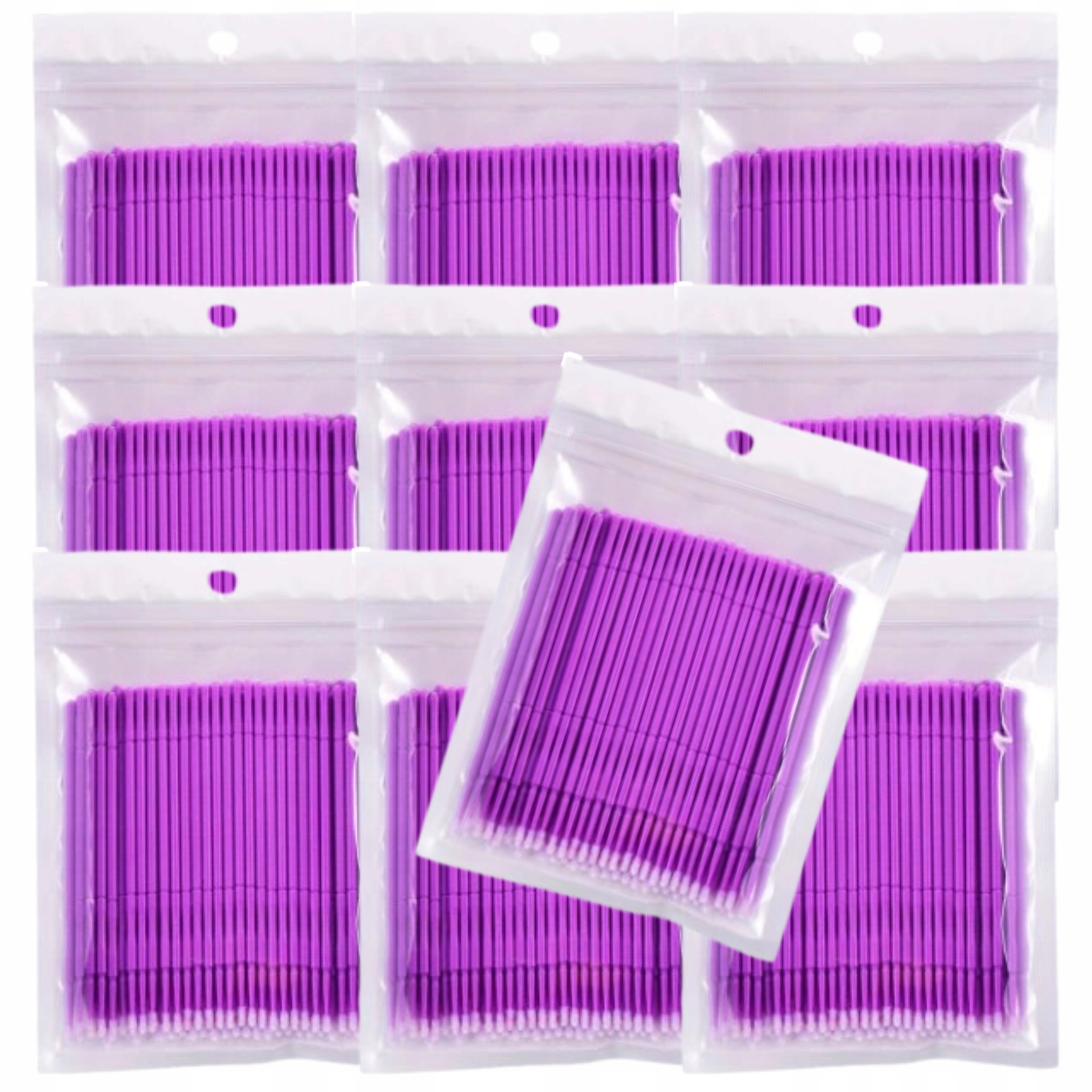 Aplikátory na řasy na jedno použití Bezvláknové Microbrush Fialové 1000ks