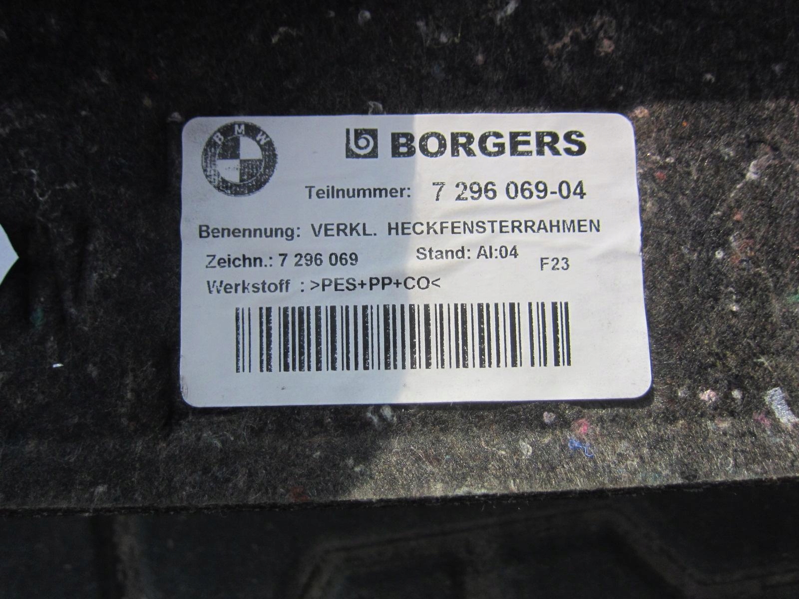 BMW F23 CABRIO cover upholstery boot side side 7312245
