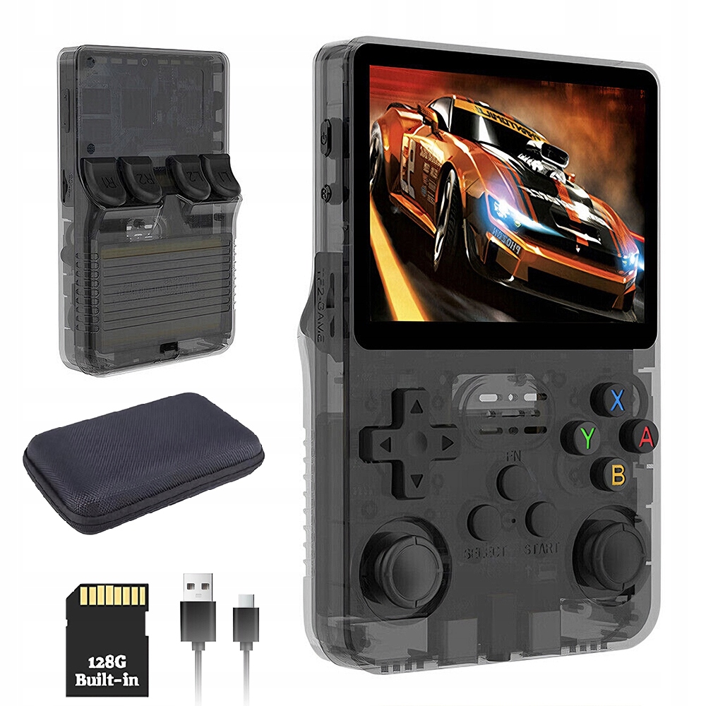 Konsola R36S Przenośna Ekran Hd 3.5 Cala 10 Emulatorów Pamięć Do 256G