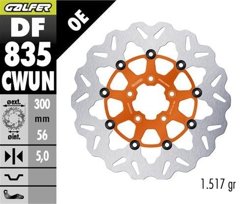 Galfer Predný Brzdový Kotúč Harley-davidson (300X56X5), Plávajúca Farba