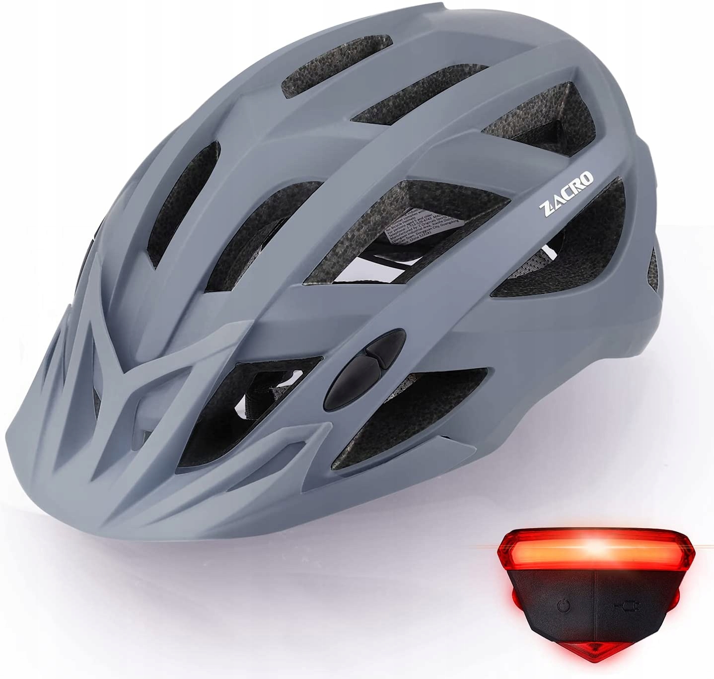 Kask Rowerowy Szary Zacro r. Uniwersalny
