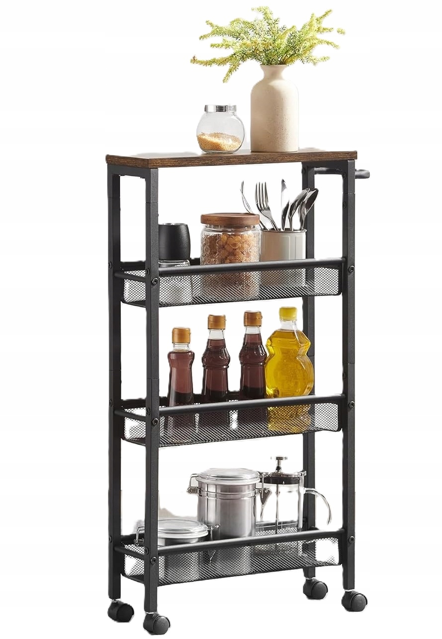 Regál Mobilný Kočík Skriňa 4 Police Industriálny Silný