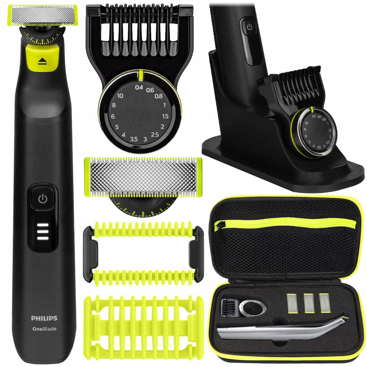 Pánský Holicí Holicí Strojek Philips Oneblade Pro 360 Na Obličej A Tělo Pouzdro Stojan